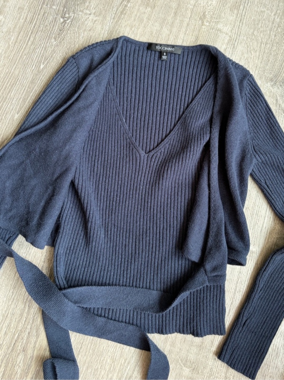 TOCCIN Ribbed Wrap Sweater - Picture 3 of 4